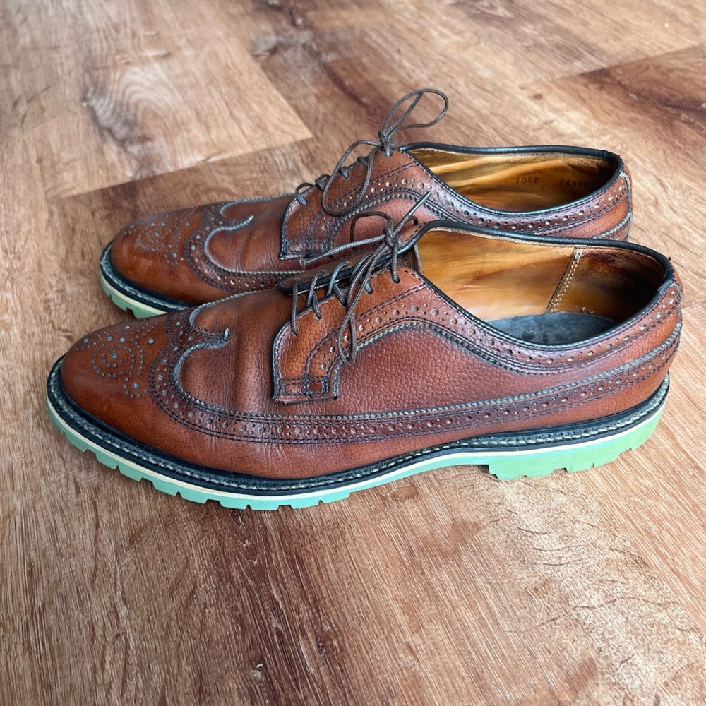 Greenwich Vintage Co. Leather Wingtips Lace-Up Oxford Dress Shoes Brown US 10.5